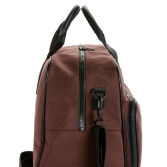 TED BAKER Legally Nylon Holdall Duffle Bag 20x12x9' MSRP$259 Oxblood GreatReview - Picture 6 of 9